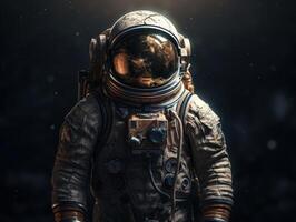 Astronaut in spacesuit against the background of the night sky Created with technology photo