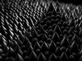 Futuristic abstract pyramid geometric dark black background created with technology photo