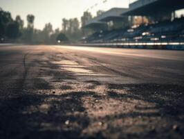 carrera pista vacío asfalto la carretera concepto conducción en un vacío la carretera carreras Deportes concepto creado con generativo ai tecnología foto