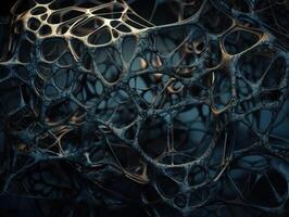 Dark black abstract background An abstract image featuring organic shapes and lines that intersect and overlap created with technology. photo