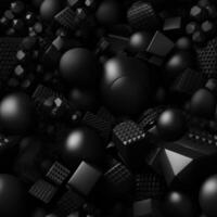 Dark black Geometric grid background created with technology photo