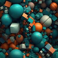 Colorful seamless geometric pattern created with technology photo