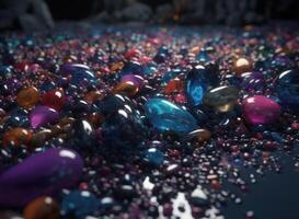 Translucent glass Stones and pebbles Abstract background with geometric shapes created with technology. photo