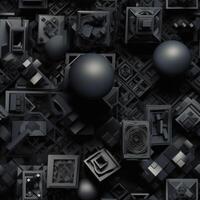 Dark black Geometric grid background created with technology photo