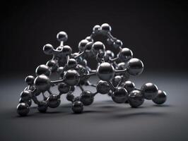 Abstract molecule model on dark background Created with technology. photo