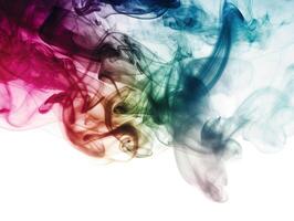 Colorful smoke isolated on white background Abstract background for art design Created with technology photo