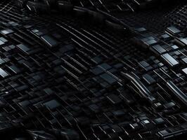 Dark black Geometric grid background Modern dark abstract texture Created with technology. photo