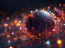 Global connection internet technology Futuristic network lines background Created with technology photo