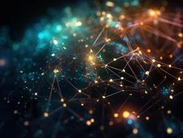 Global connection internet technology Futuristic network lines background Created with technology photo