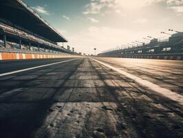 Race track Empty asphalt road concept Driving on an empty road Racing sports concept Created with technology photo