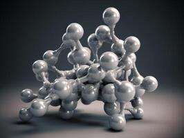 Abstract molecule model on dark background Created with technology. photo