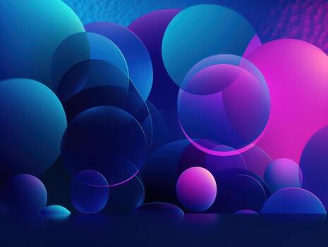 Composition with abstract geometric shapes circles with shadows and highlights Modern blue background created with technology photo
