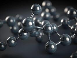 Abstract molecule model on dark background Created with technology. photo