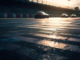 Race track Empty asphalt road concept Driving on an empty road Racing sports concept Created with technology photo