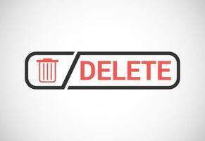 Delete button trash can, bin symbol. Delete web icon vector illustration