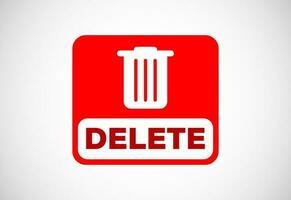 Delete button trash can, bin symbol. Delete web icon vector illustration