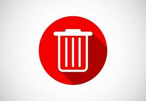 Delete button trash can, bin symbol. Delete web icon vector illustration