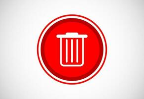 Delete button trash can, bin symbol. Delete web icon vector illustration