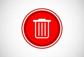 Delete button trash can, bin symbol. Delete web icon vector illustration