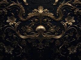 Royal vintage Victorian Gothic background Rococo venzel and whorl created with technology. photo