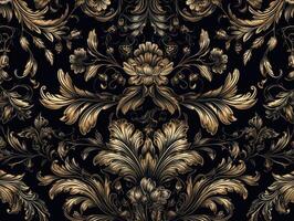 Royal vintage Victorian Gothic background Rococo venzel and whorl created with technology. photo