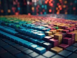 Futuristic plastic cubes background Abstract geometric mosaic grid Square tiles pattern technology photo