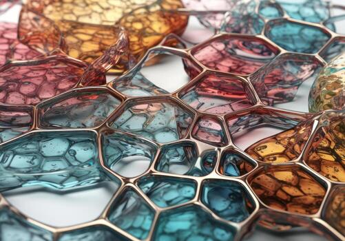 Colorful glass abstract background An abstract image featuring organic shapes and lines that intersect and overlap created with technology. photo