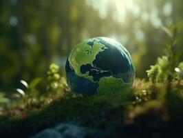 Green planet earth day nature protection concept Created with technology photo