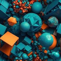 Colorful seamless geometric pattern created with technology photo