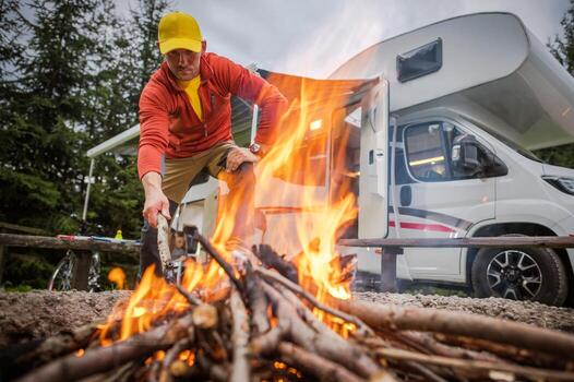 casa rodante Mancha y hoguera foto