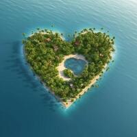 Heart shape island. Illustration photo