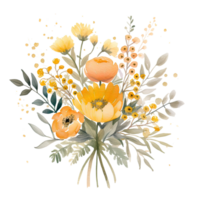 aguarela flor ramalhete. ilustração ai generativo png