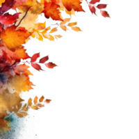 Autumn leaves frame. Illustration png