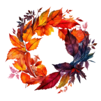 Autumn leaves frame. Illustration png