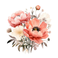 aquarelle fleur bouquet. illustration ai génératif png