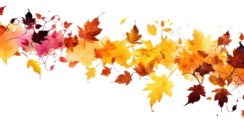 Autumn leaves frame. Illustration png