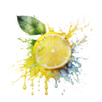 acquerello Limone. illustrazione ai generativo png