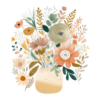 aquarelle fleur bouquet. illustration ai génératif png