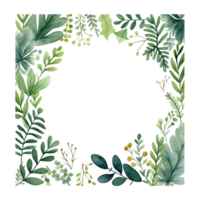 vert aquarelle couronne. illustration ai génératif png