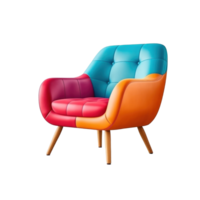 Modern vivid armchair isolated. Illustration png