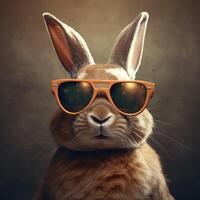 Cool rabbit in sunglasses. Illustration photo