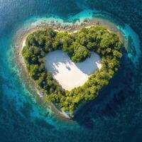 Heart shape island. Illustration photo