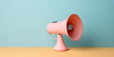 Megaphone on vivid background. Illustration photo