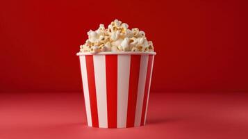 Pop corn on vivid background. Illustration photo