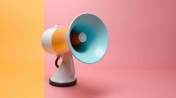 Megaphone on vivid background. Illustration photo