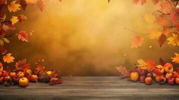Welcome Autumn background. Illustration AI Generative photo