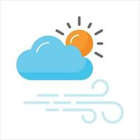 Sun with clouds denoting concept vector of weather in trendy style, premium icon