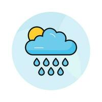 An editable icon of rainy cloud in modern style, ready to use vector