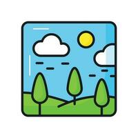 Check this beautifully designed icon of spring scene in editable style, ready to use icon vector