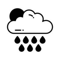 An editable icon of rainy cloud in modern style, ready to use vector